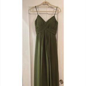 Azazie Olive Green Maxi Dress